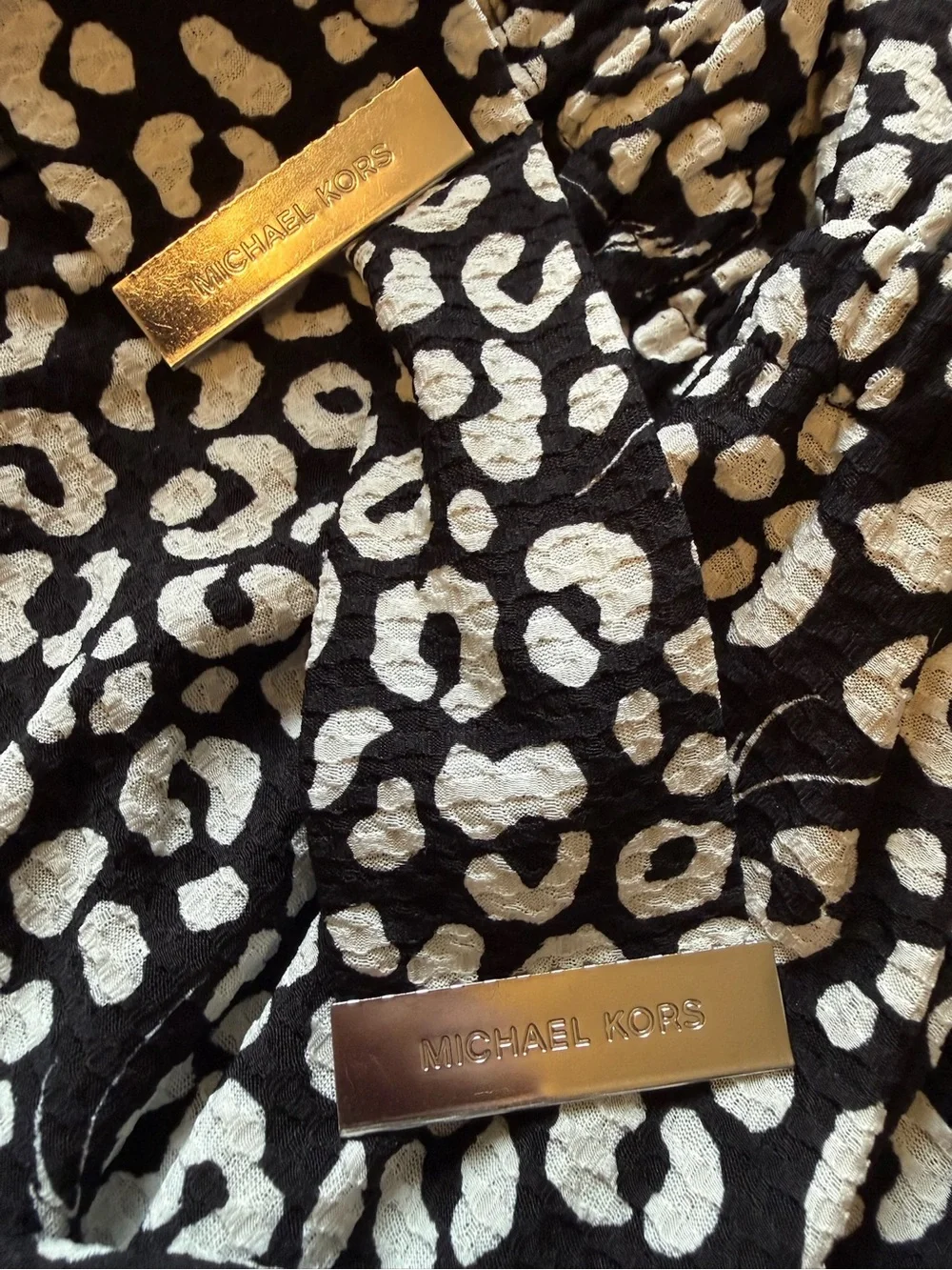 NWT Michael Michael Kors Black & White Animal Print Halter Maxi Dress XL